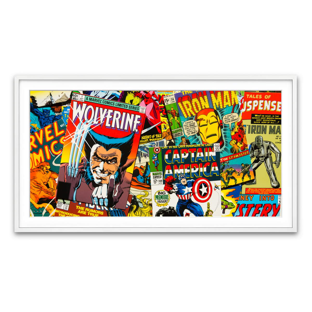 Framed Print 2x1 White