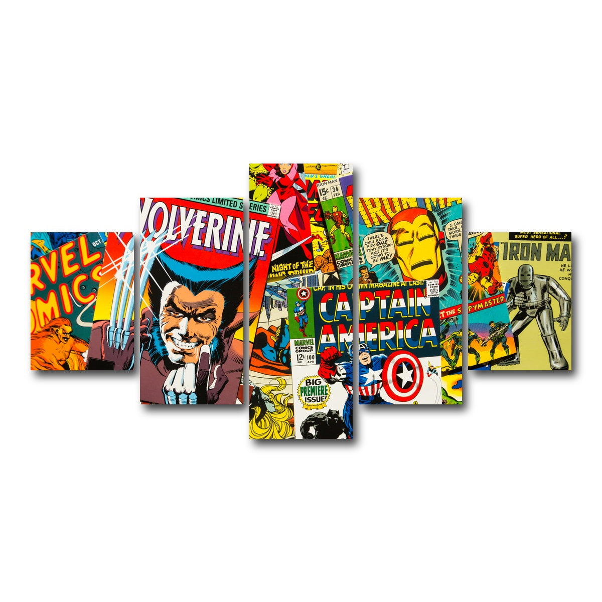 AUTO-MOCKUP WHITE | Comic Covers | 5 Piece | Gallery Wrap Canvas | group=5_short