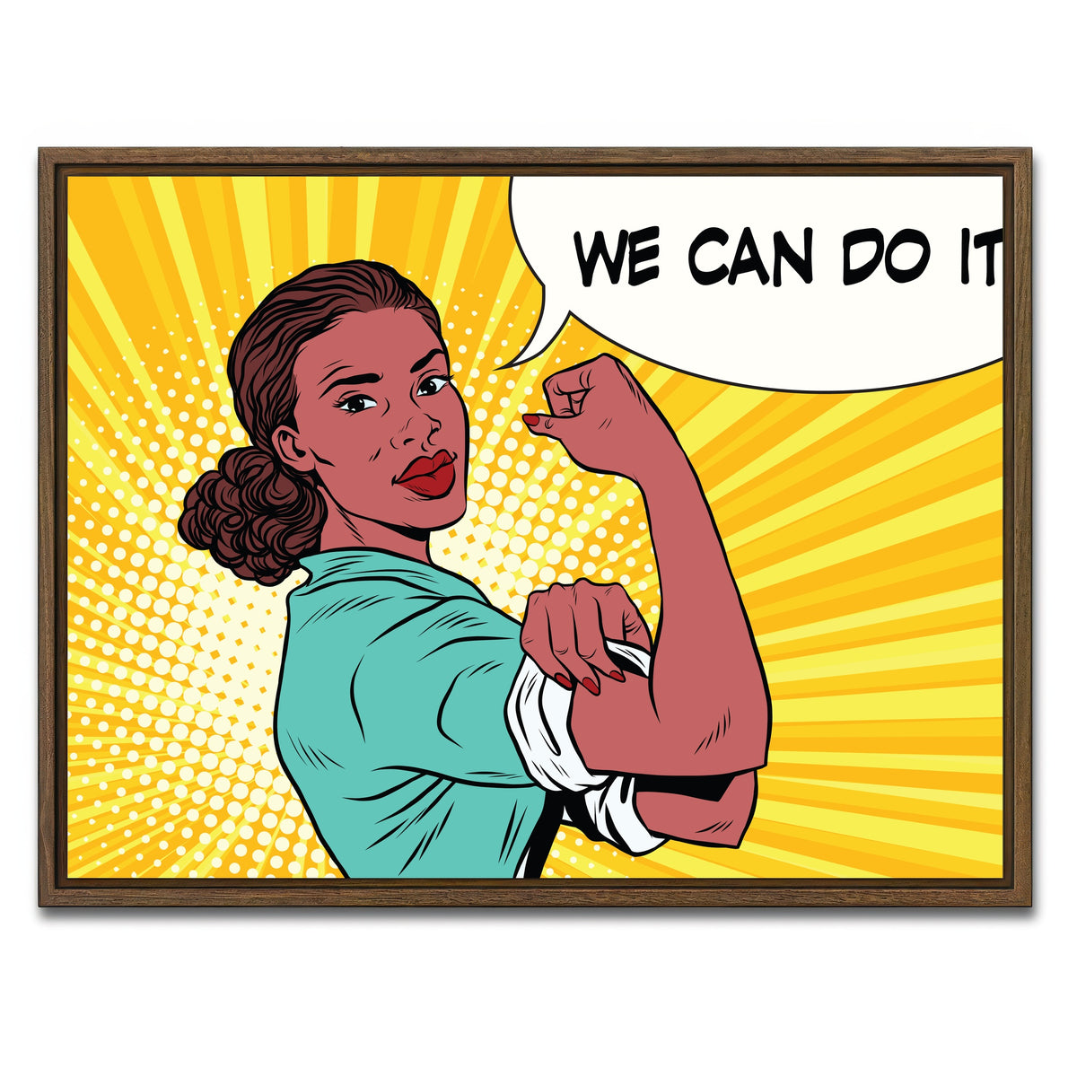 AUTO-MOCKUP WHITE | Comic We Can Do It | 1 Piece | Walnut Framed Canvas | group=4x3