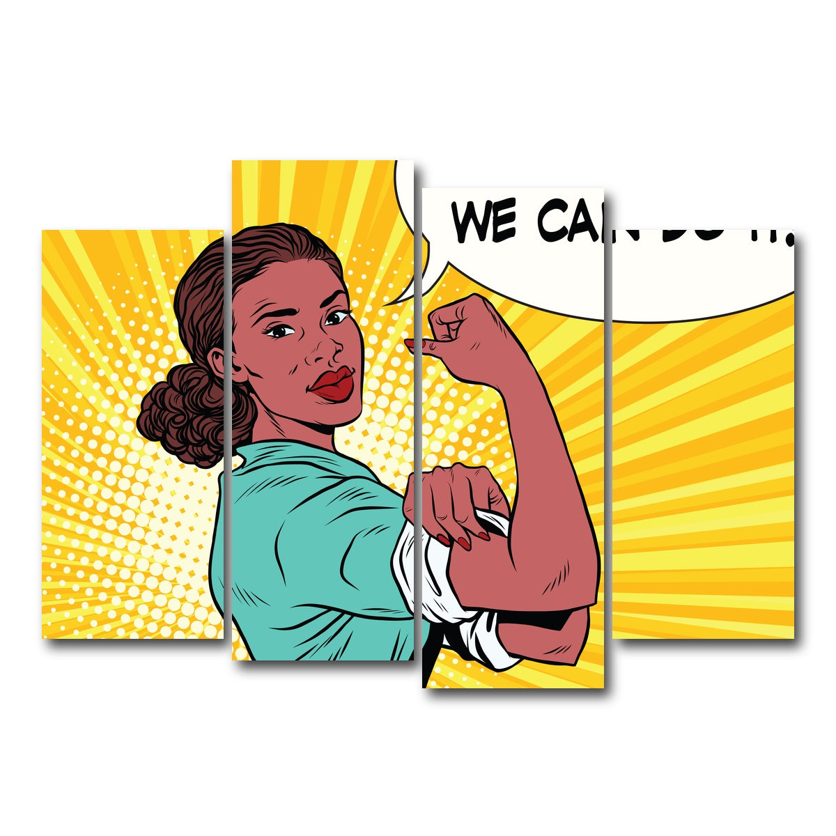 AUTO-MOCKUP WHITE | Comic We Can Do It | 4 Piece | Gallery Wrap Canvas | group=4_normal