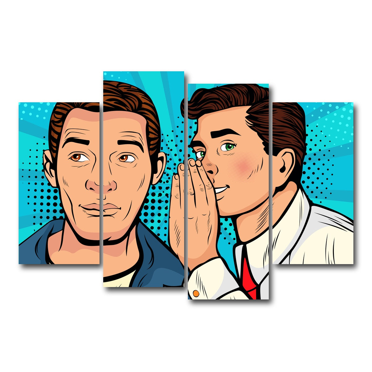 AUTO-MOCKUP WHITE | Comic Whisper | 4 Piece | Gallery Wrap Canvas | group=4_short