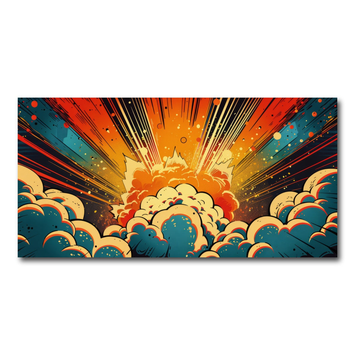 AUTO-MOCKUP WHITE | Comic book explosion | 1 Piece | Gallery Wrap Canvas | group=2x1