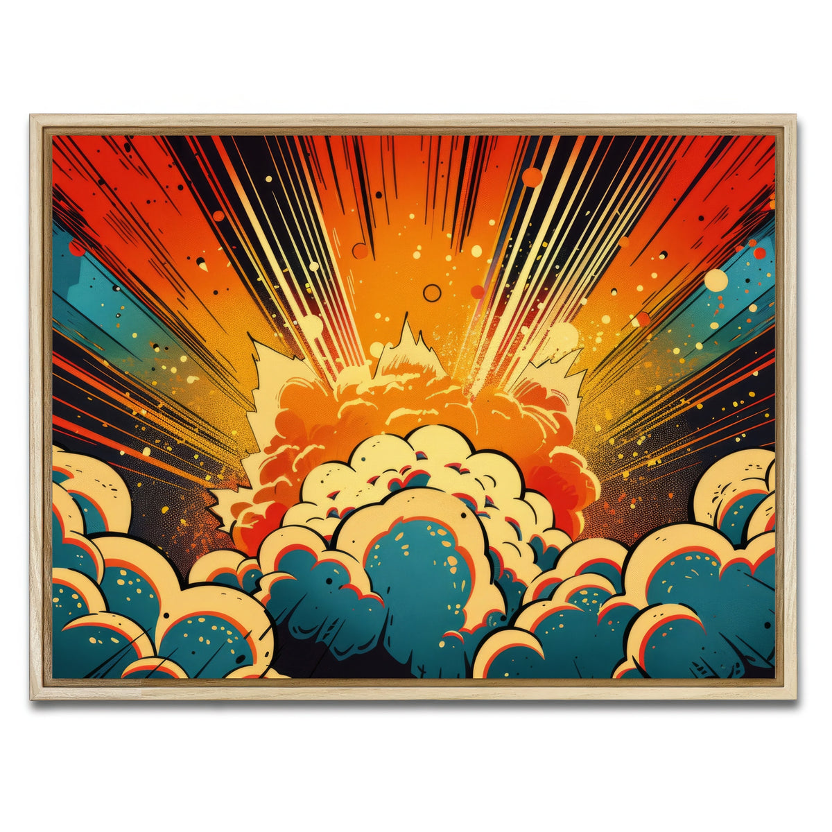 AUTO-MOCKUP WHITE | Comic book explosion | 1 Piece | Natural Framed Canvas | group=4x3
