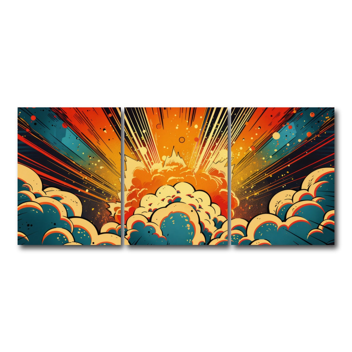 AUTO-MOCKUP WHITE | Comic book explosion | 3 Piece | Gallery Wrap Canvas | group=18x24