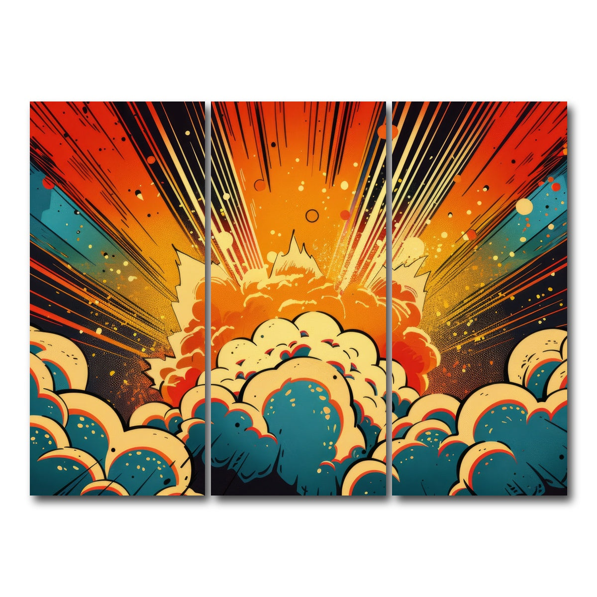 AUTO-MOCKUP WHITE | Comic book explosion | 3 Piece | Gallery Wrap Canvas | group=8x18
