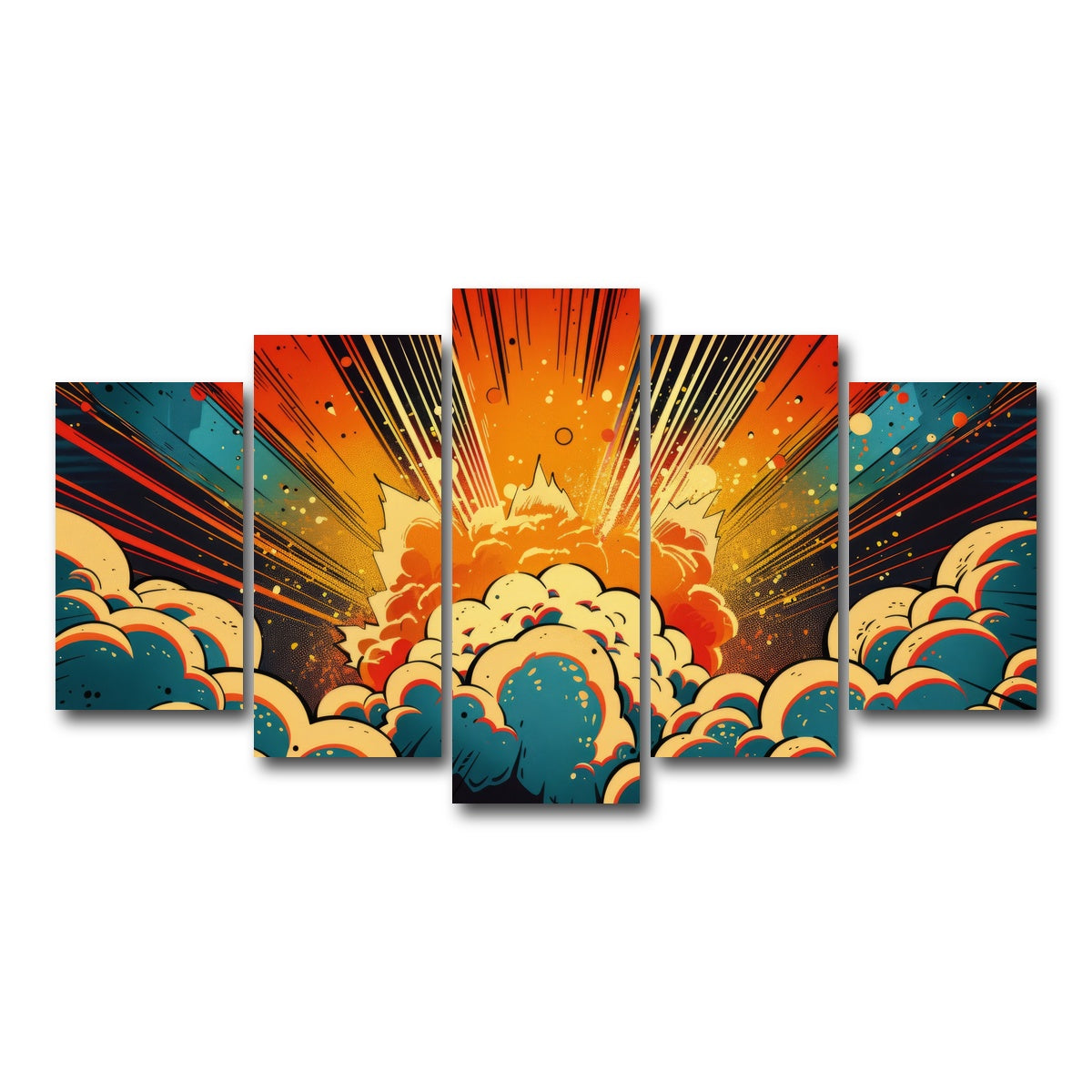 AUTO-MOCKUP WHITE | Comic book explosion | 5 Piece | Gallery Wrap Canvas | group=5_normal
