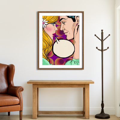 AUTO-MOCKUP ROOM | Comic First Kiss Wall Art