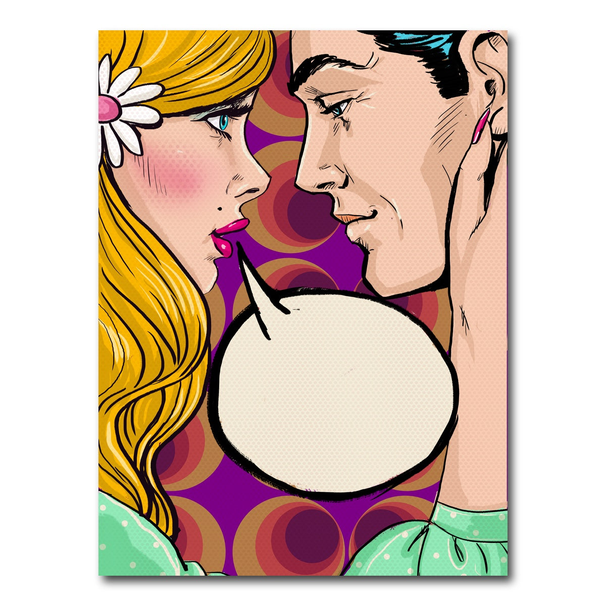 AUTO-MOCKUP WHITE | Comic first kiss | 1 Piece | Gallery Wrap Canvas | group=3x4