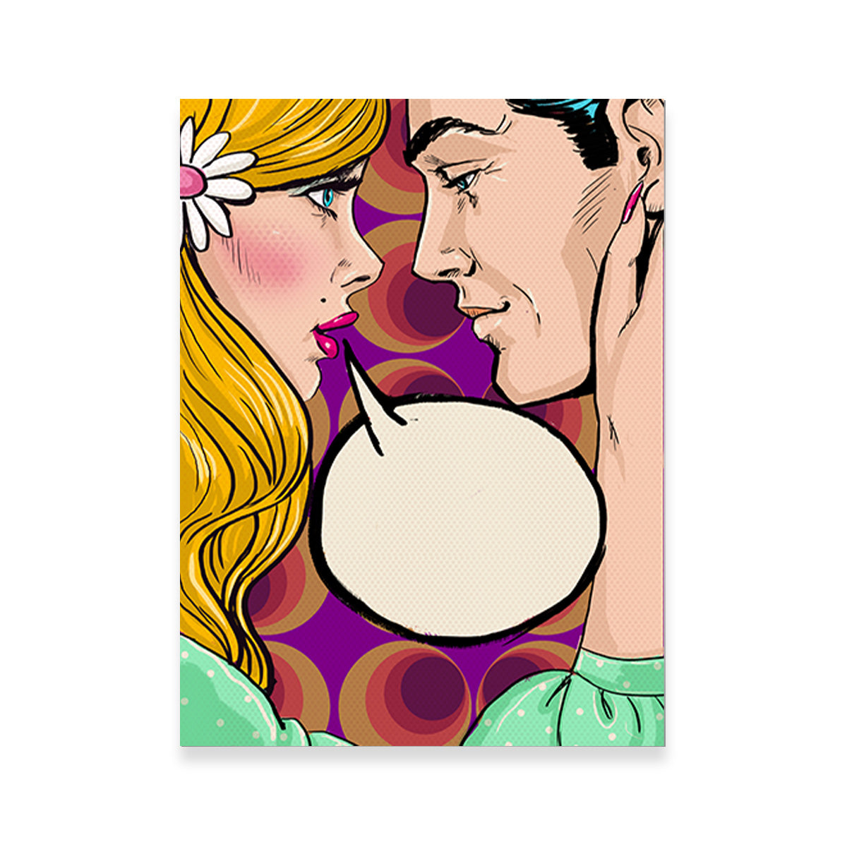 Comic First Kiss Wall Art