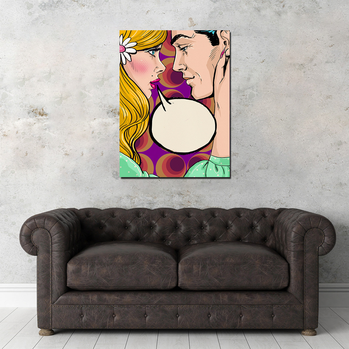 Comic First Kiss Wall Art