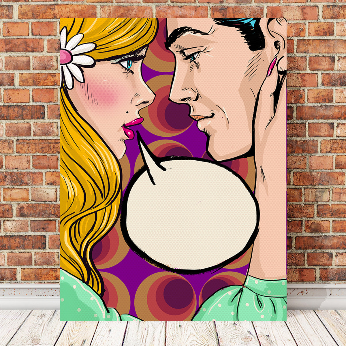 Comic First Kiss Wall Art