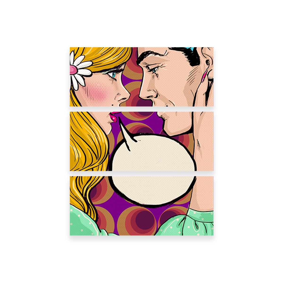 Comic First Kiss Wall Art