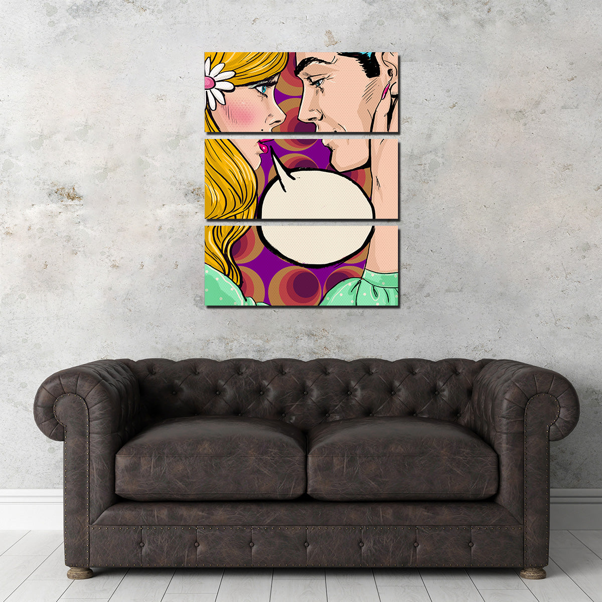 Comic First Kiss Wall Art