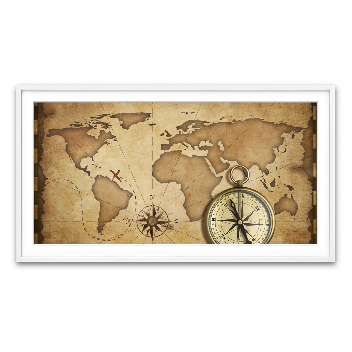 Framed Print 2x1 White