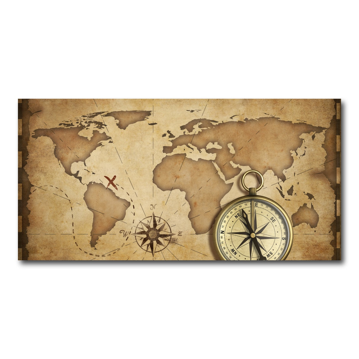 AUTO-MOCKUP WHITE | Compass and Map | 1 Piece | Gallery Wrap Canvas | group=2x1