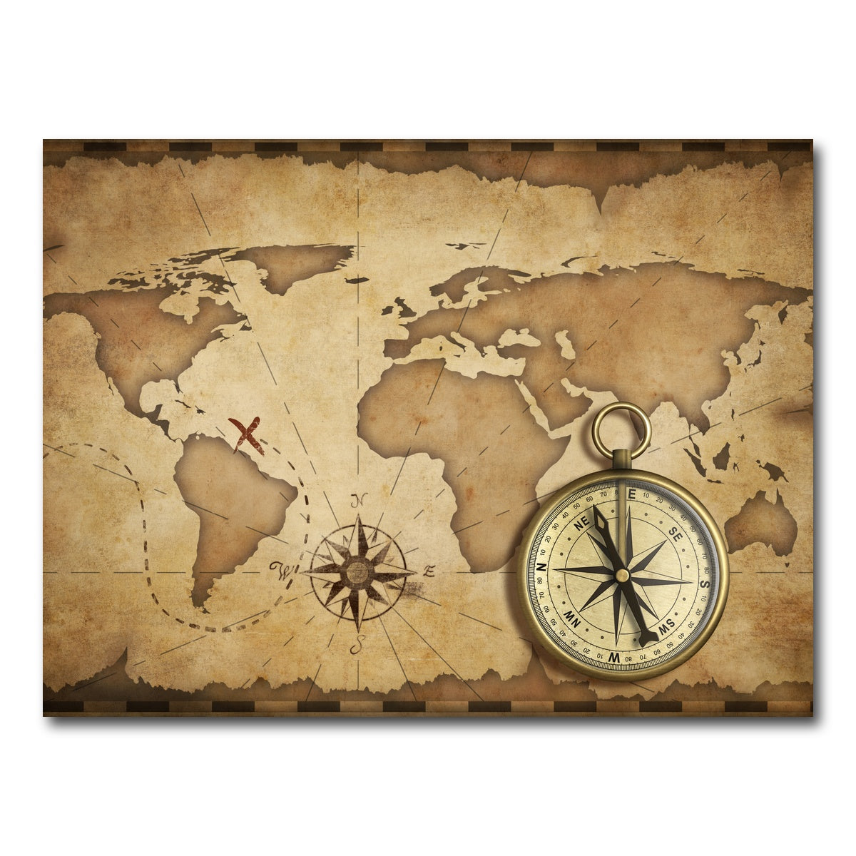 AUTO-MOCKUP WHITE | Compass and Map | 1 Piece | Gallery Wrap Canvas | group=4x3