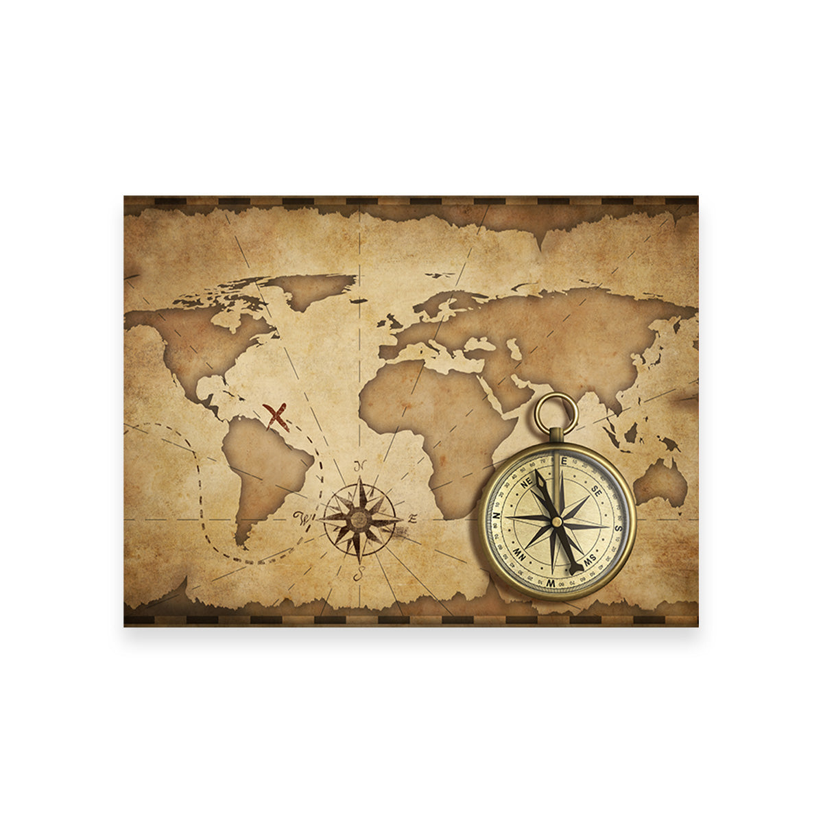 Compass and Map Wall Art