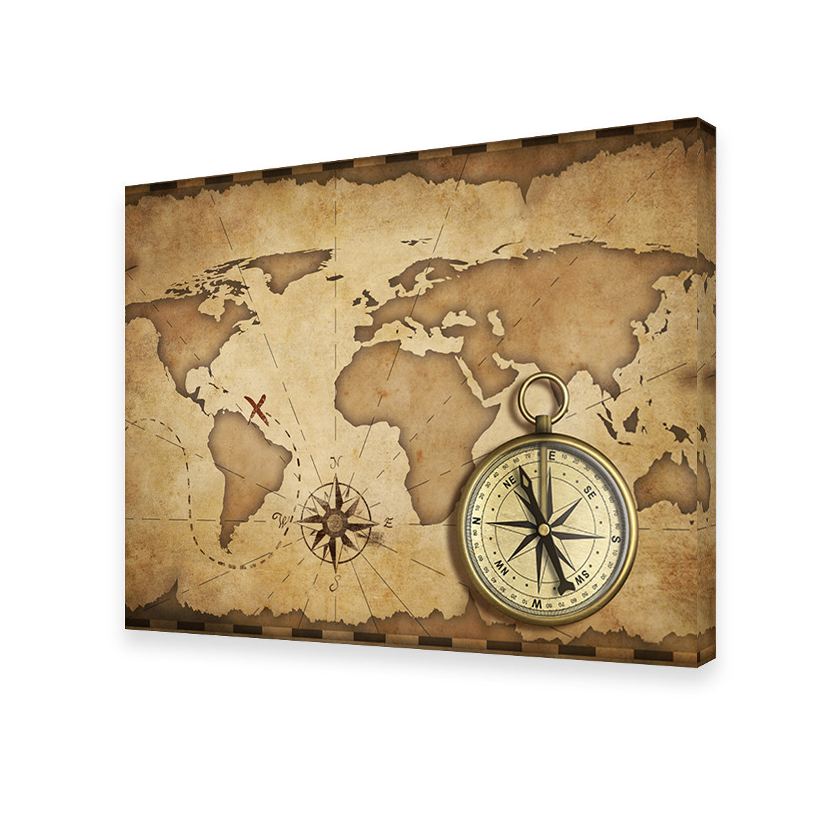 Compass and Map Wall Art