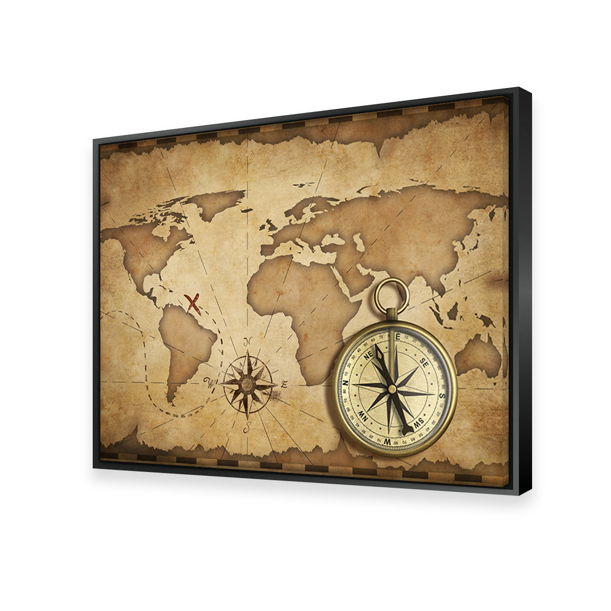 Compass and Map Wall Art