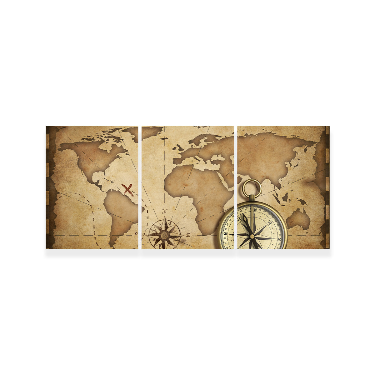 Compass and Map Wall Art