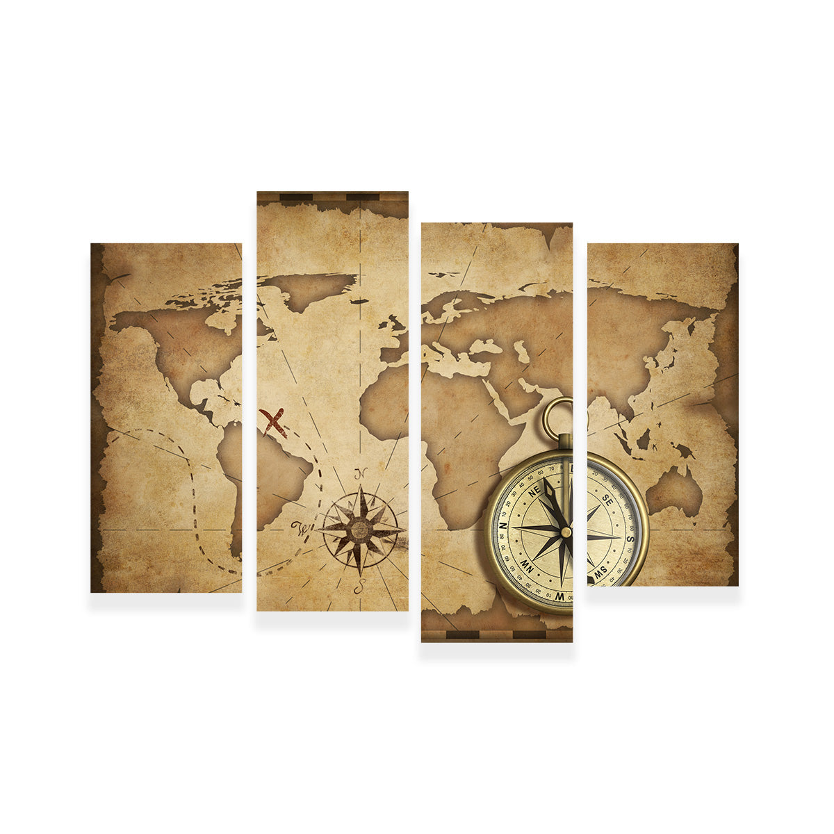 Compass and Map Wall Art