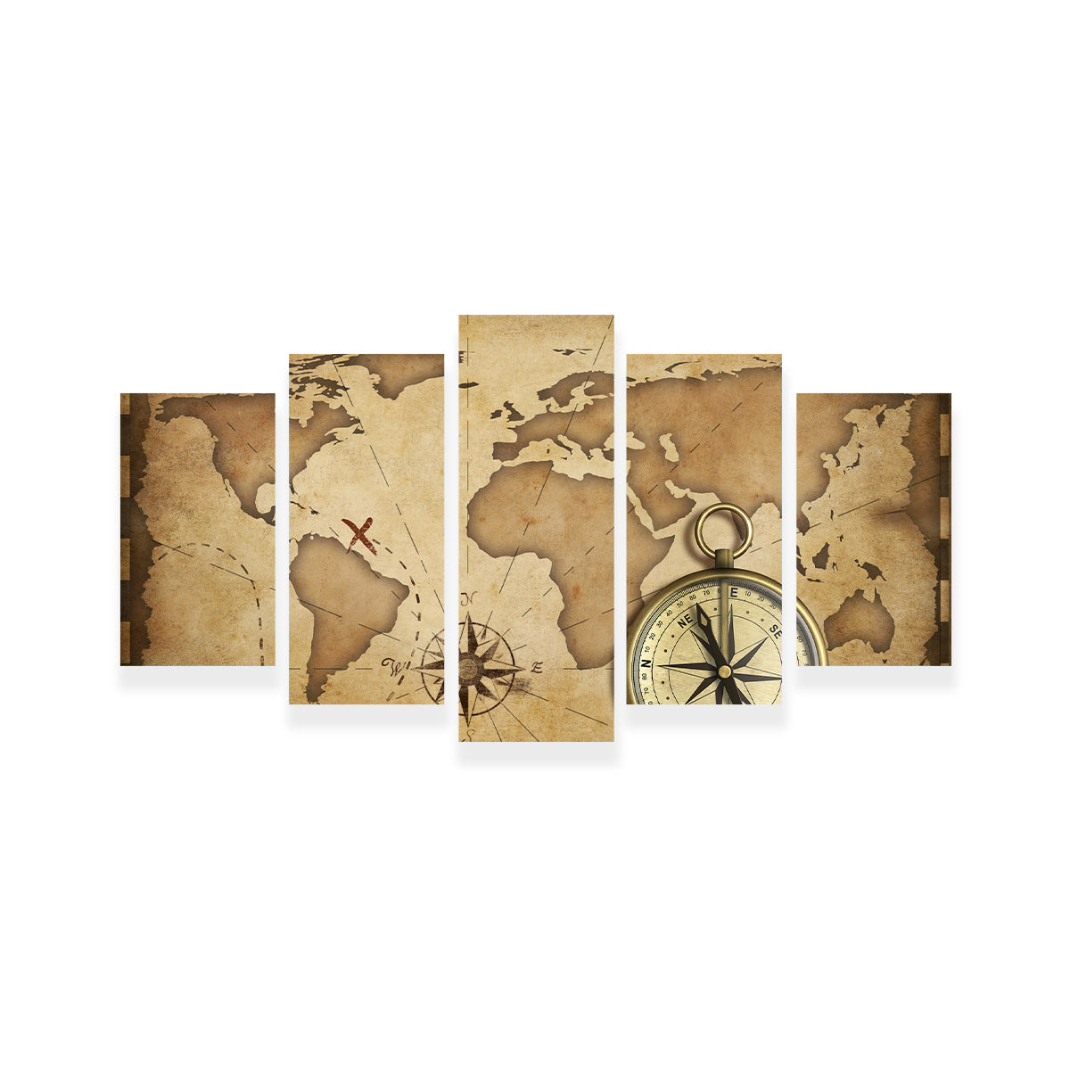 Compass and Map Wall Art