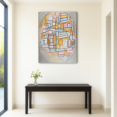 AUTO-MOCKUP ROOM | Compositie in ovaal met kleurvlakken