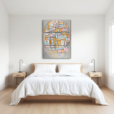 AUTO-MOCKUP ROOM | Compositie in ovaal met kleurvlakken