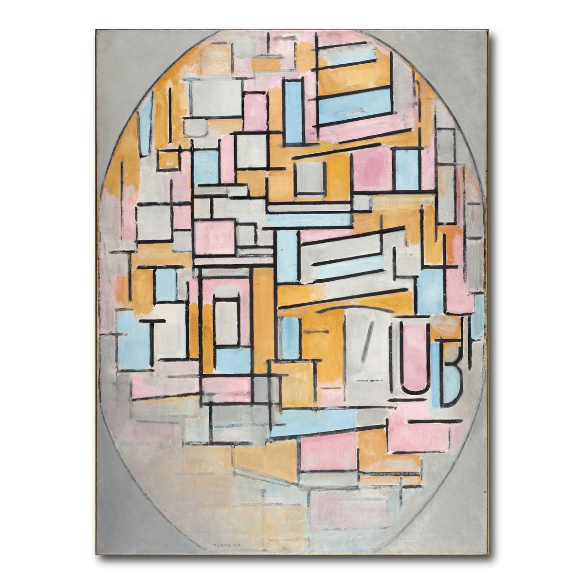 AUTO-MOCKUP WHITE | Compositie in ovaal met kleurvlakken | 1 Piece | Gallery Wrap Canvas | group=3x4