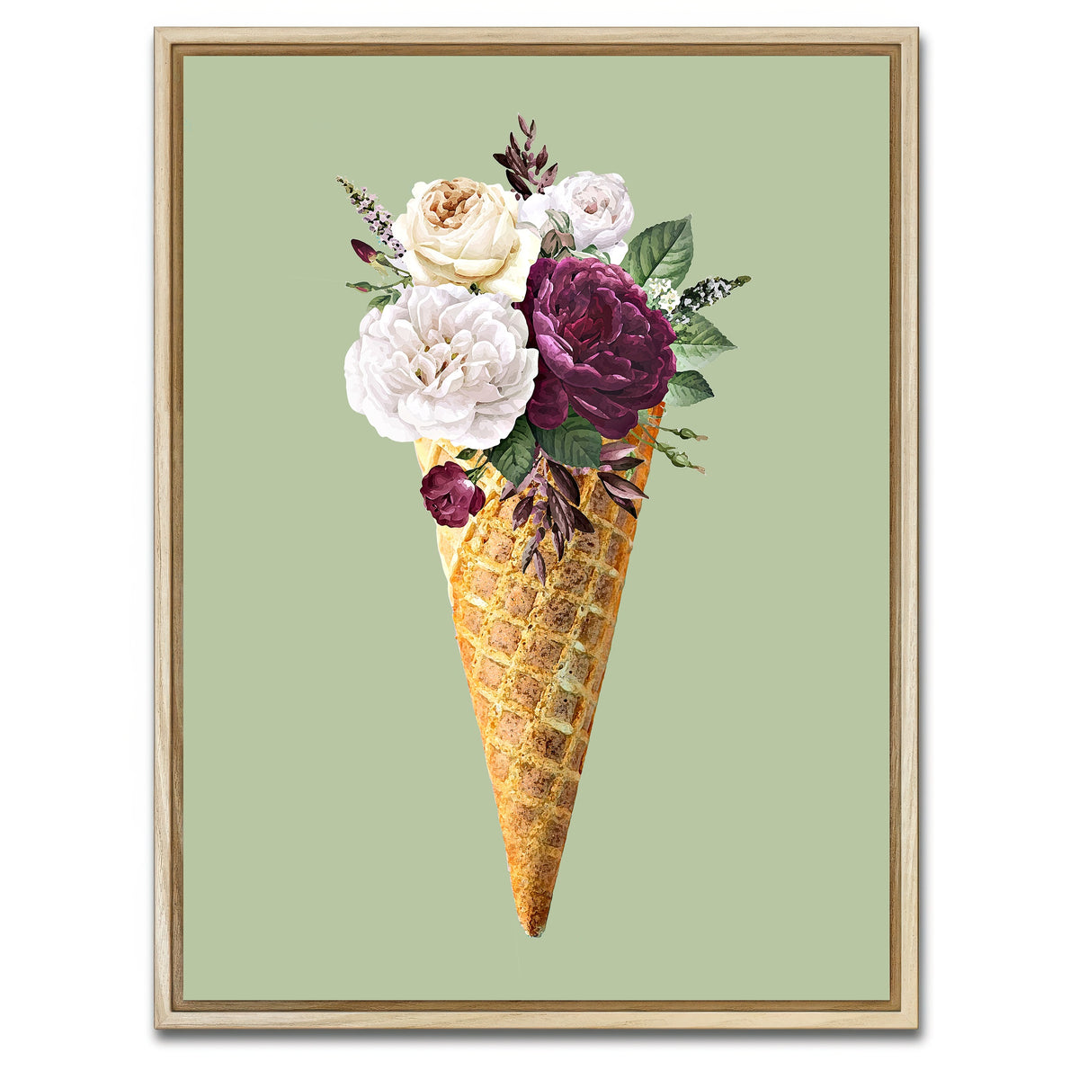 AUTO-MOCKUP WHITE | Cone flower canvas art | 1 Piece | Natural Framed Canvas | group=3x4