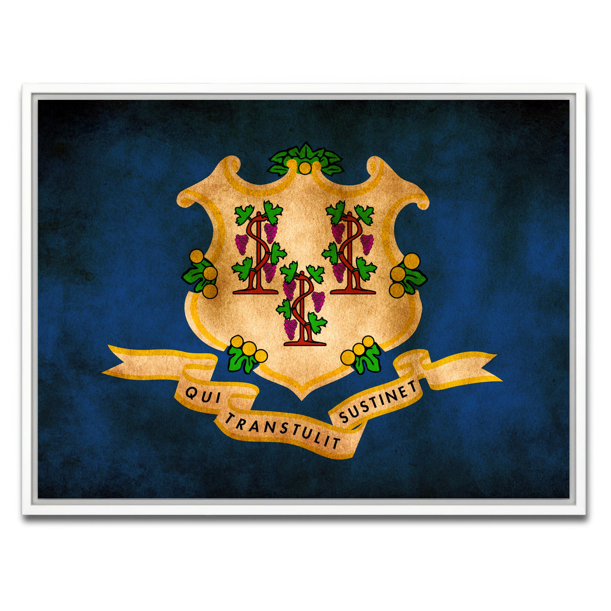 AUTO-MOCKUP WHITE | Connecticut State Flag | 1 Piece | White Framed Canvas | group=4x3