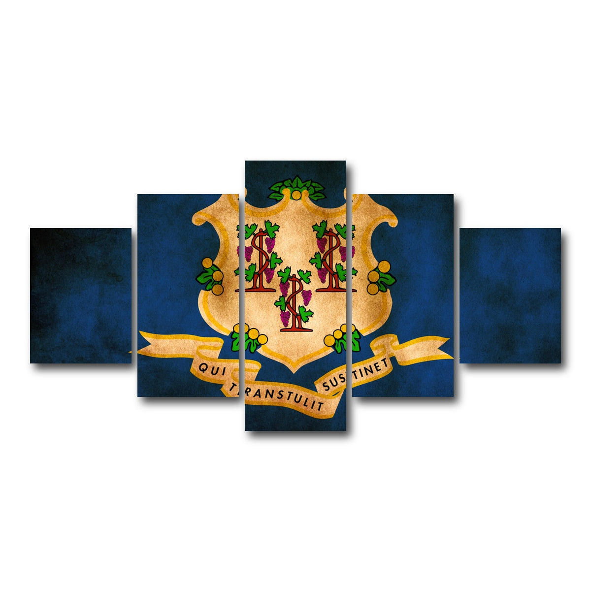 AUTO-MOCKUP WHITE | Connecticut State Flag | 5 Piece | Gallery Wrap Canvas | group=5_short