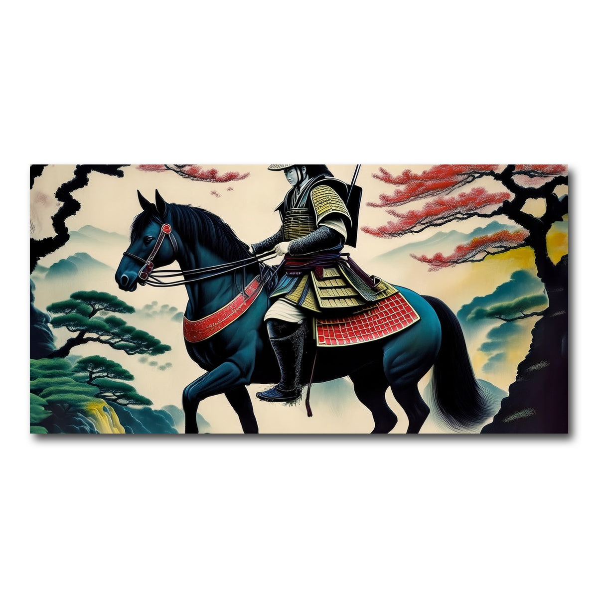 AUTO-MOCKUP WHITE | Contemporary Samurai Art | 1 Piece | Gallery Wrap Canvas | group=2x1