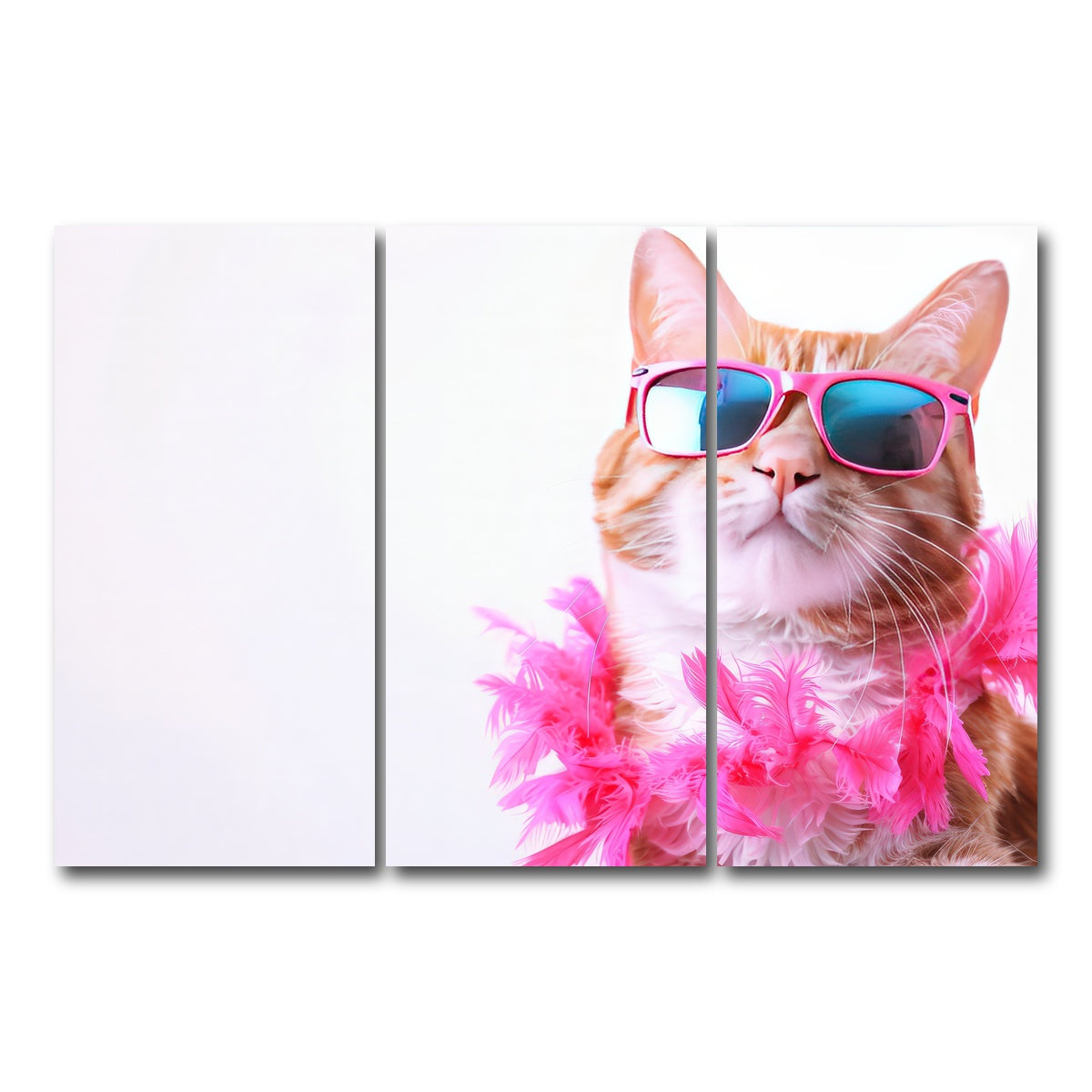 AUTO-MOCKUP WHITE | Cool Cat | 3 Piece | Gallery Wrap Canvas | group=12x24