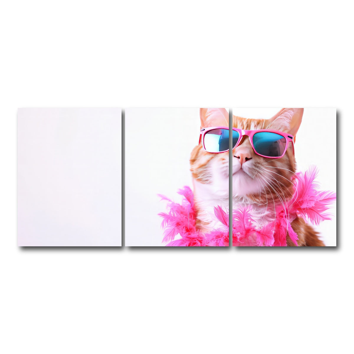 AUTO-MOCKUP WHITE | Cool Cat | 3 Piece | Gallery Wrap Canvas | group=18x24