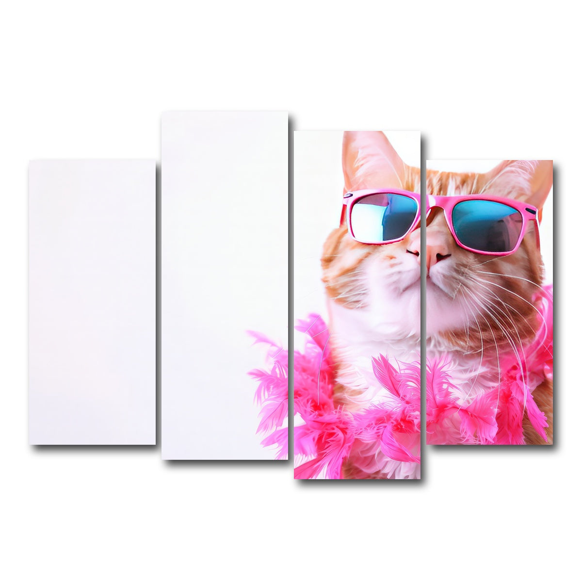 AUTO-MOCKUP WHITE | Cool Cat | 4 Piece | Gallery Wrap Canvas | group=4_normal