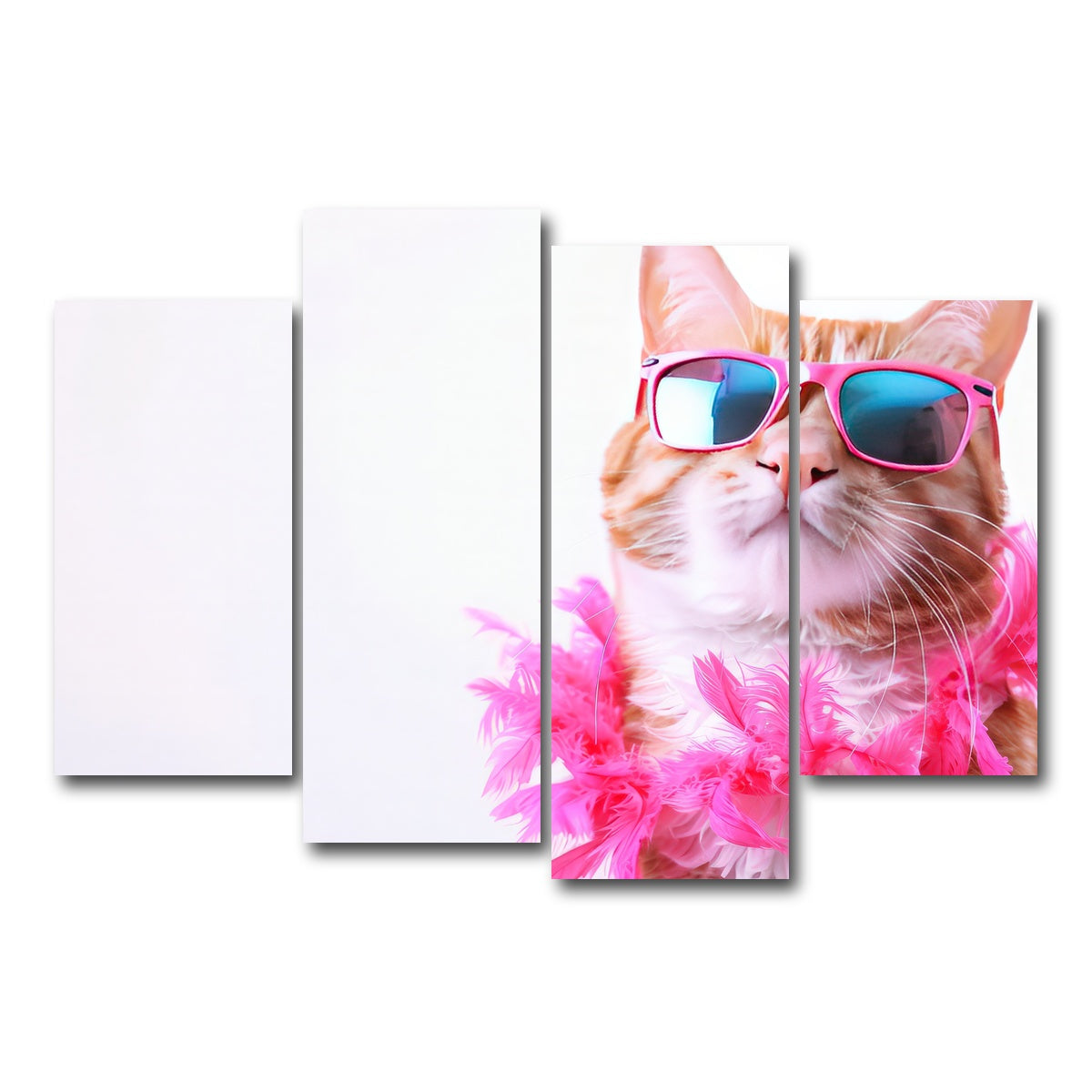 AUTO-MOCKUP WHITE | Cool Cat | 4 Piece | Gallery Wrap Canvas | group=4_short