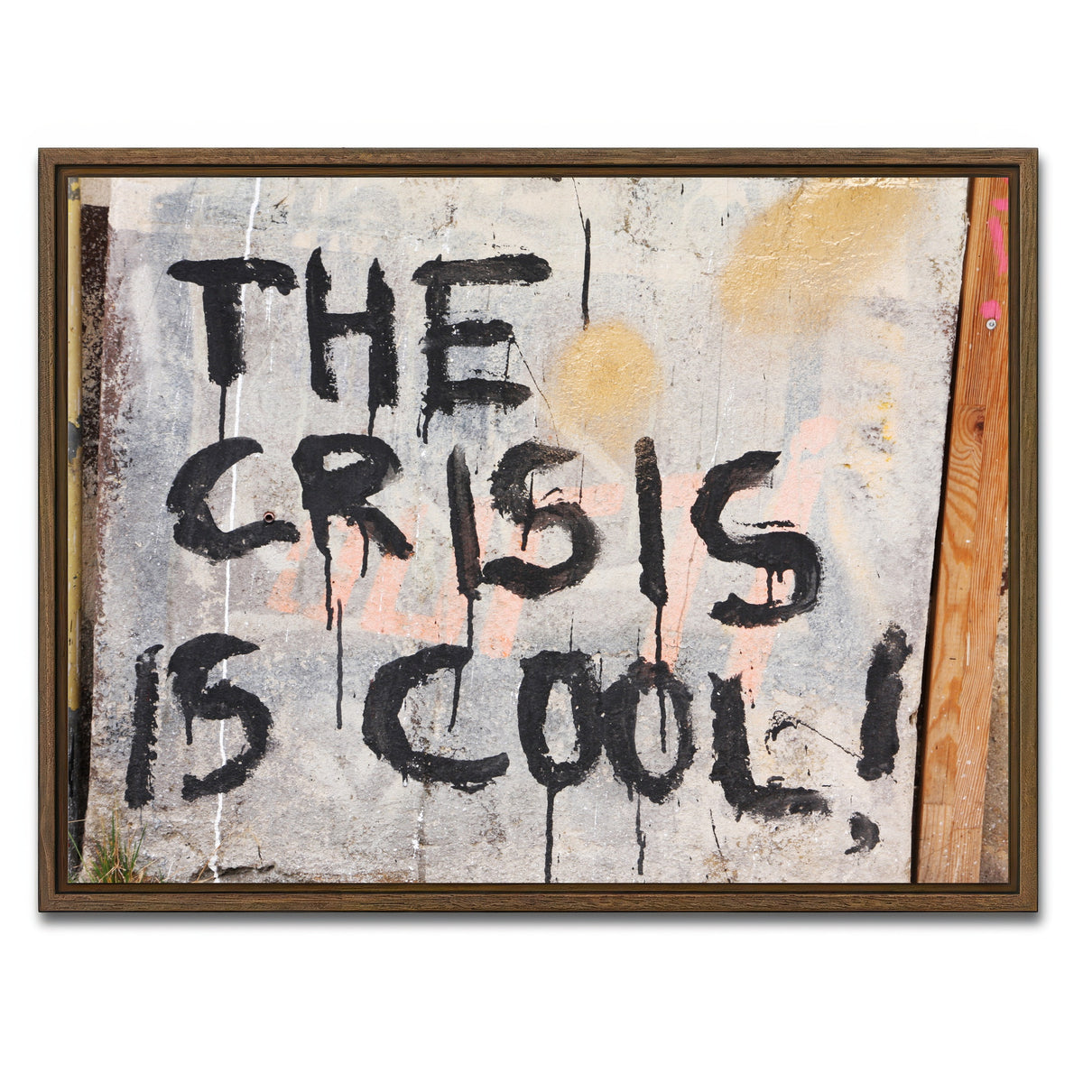 AUTO-MOCKUP WHITE | Cool Crisis - Berlin | 1 Piece | Walnut Framed Canvas | group=4x3