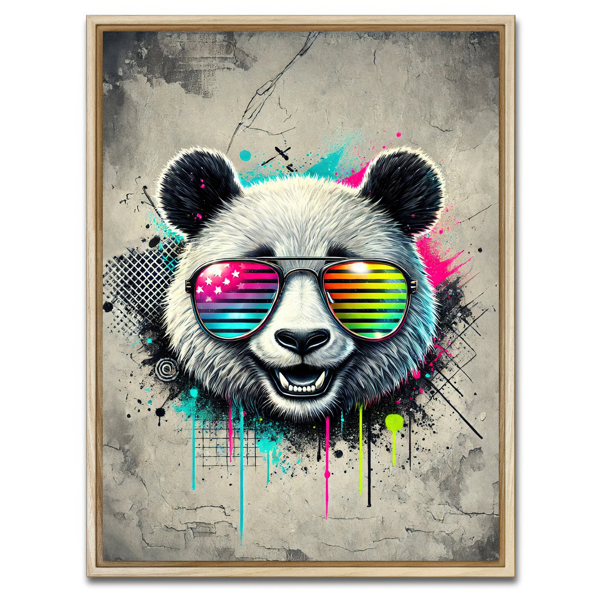 AUTO-MOCKUP WHITE | Cool Panda | 1 Piece | Natural Framed Canvas | group=3x4