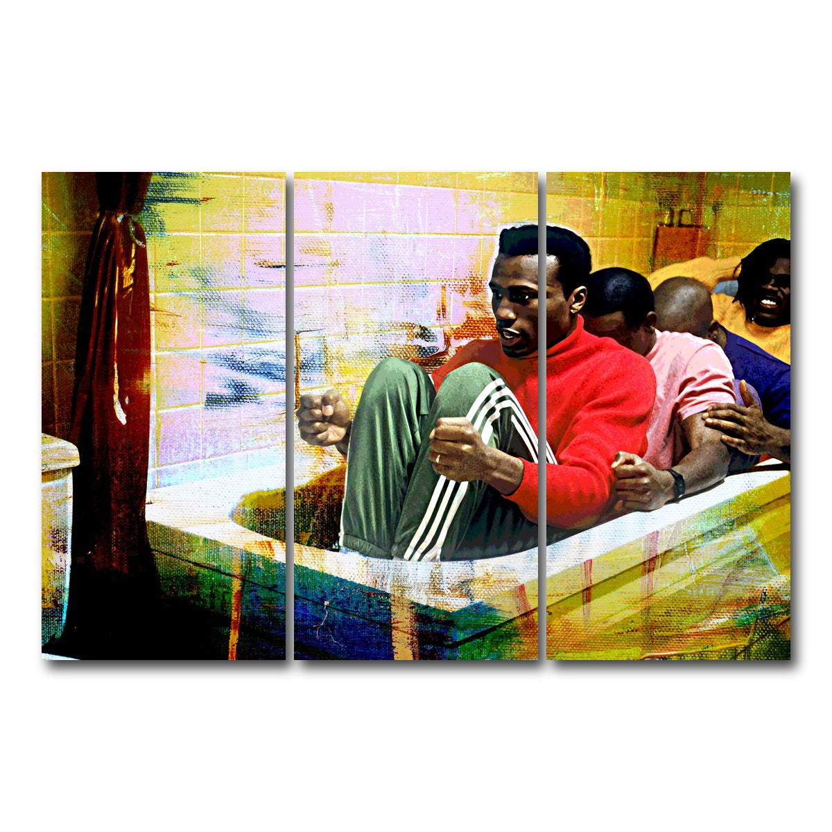 AUTO-MOCKUP WHITE | Cool Runnings Bathtub | 3 Piece | Gallery Wrap Canvas | group=12x24