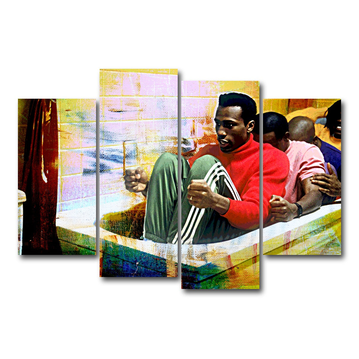 AUTO-MOCKUP WHITE | Cool Runnings Bathtub | 4 Piece | Gallery Wrap Canvas | group=4_short