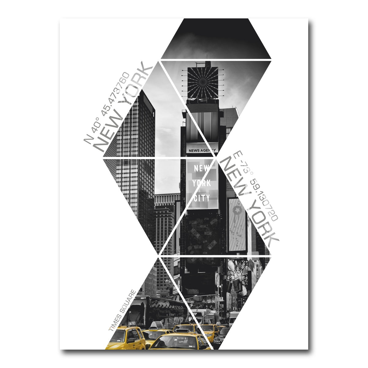 AUTO-MOCKUP WHITE | Coordinates NEW YORK CITY Times Square | 1 Piece | Gallery Wrap Canvas | group=3x4