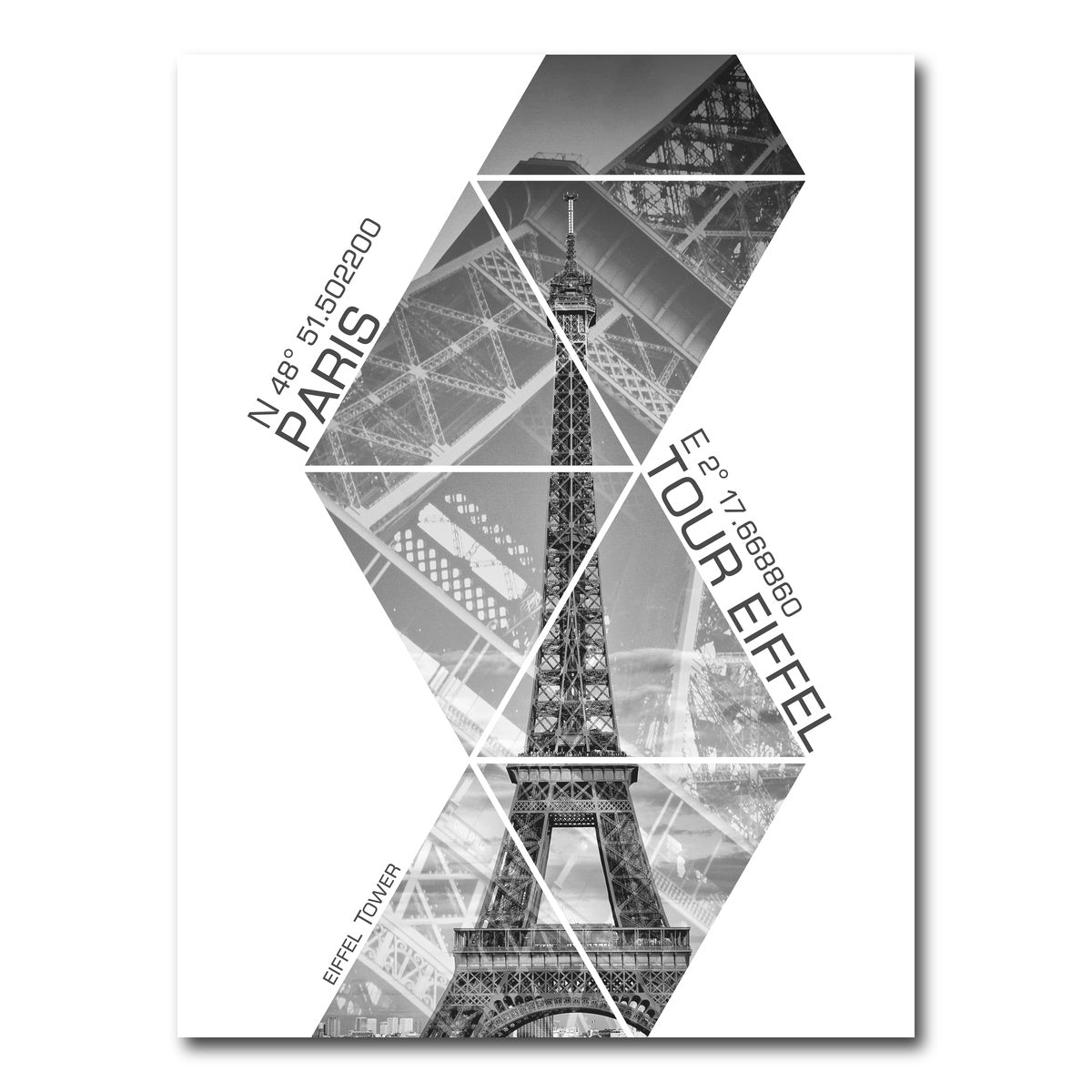 AUTO-MOCKUP WHITE | Coordinates PARIS Eiffel Tower | 1 Piece | Gallery Wrap Canvas | group=3x4