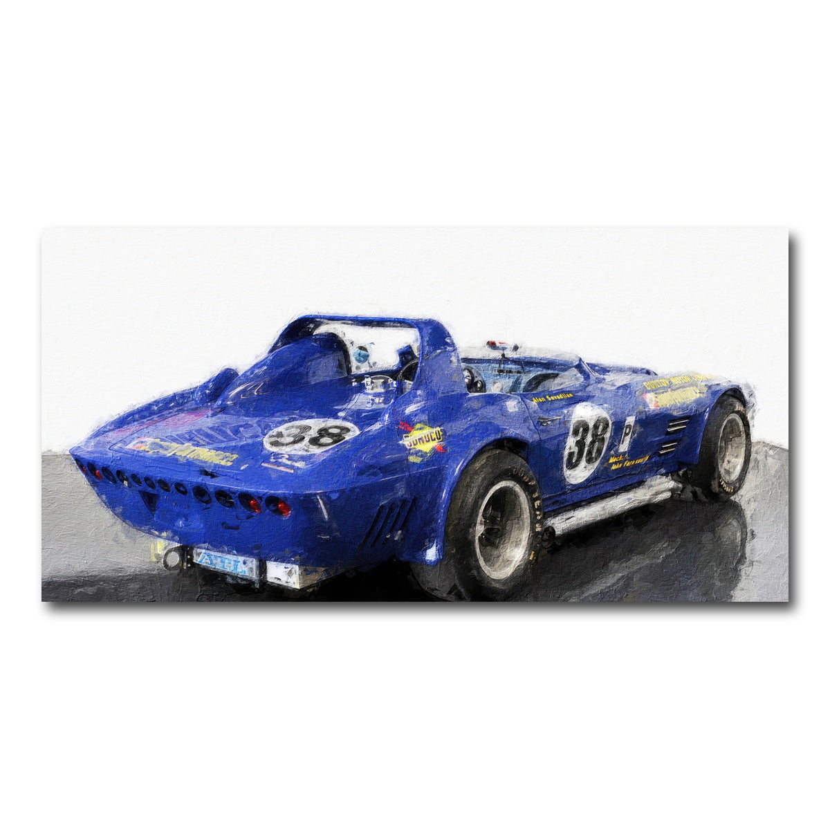 AUTO-MOCKUP WHITE | Corvette Grand Sport Rear | 1 Piece | Gallery Wrap Canvas | group=2x1