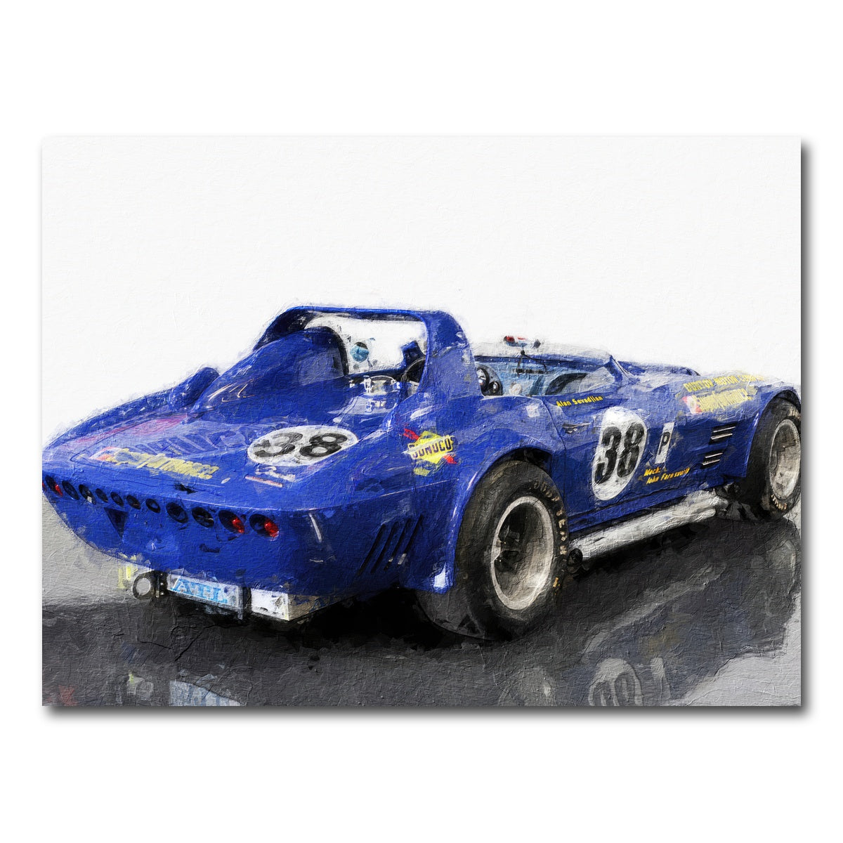 AUTO-MOCKUP WHITE | Corvette Grand Sport Rear | 1 Piece | Gallery Wrap Canvas | group=4x3