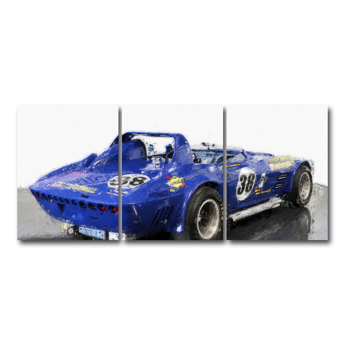 AUTO-MOCKUP WHITE | Corvette Grand Sport Rear | 3 Piece | Gallery Wrap Canvas | group=18x24