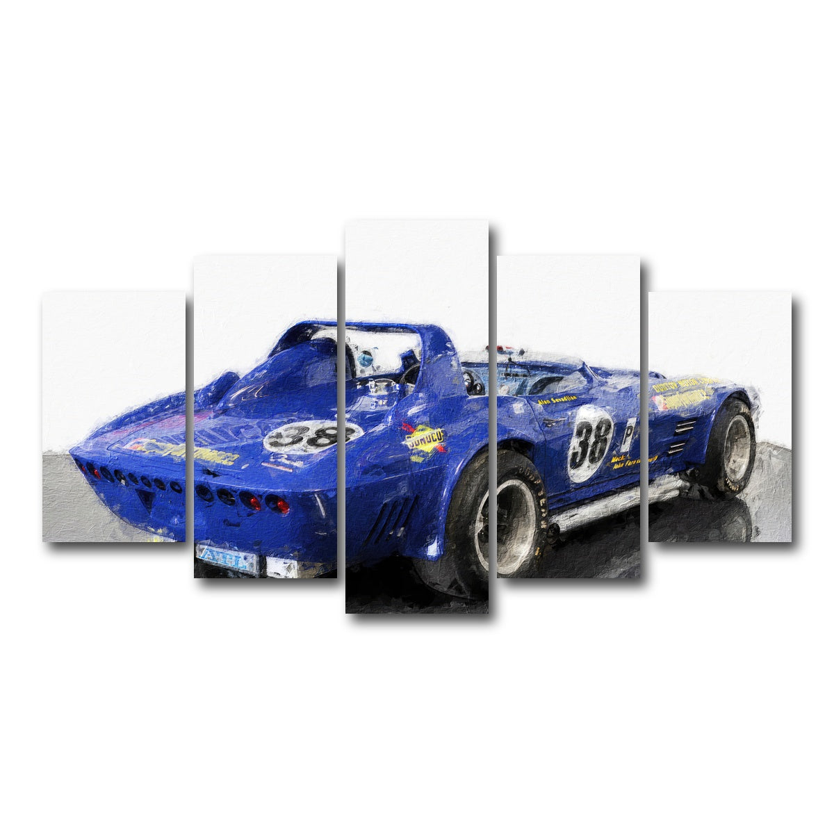 AUTO-MOCKUP WHITE | Corvette Grand Sport Rear | 5 Piece | Gallery Wrap Canvas | group=5_normal