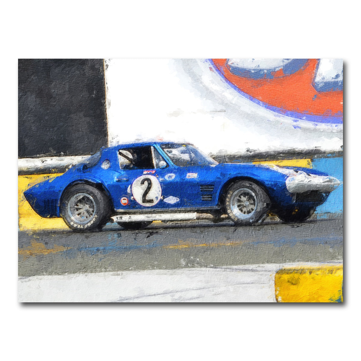 AUTO-MOCKUP WHITE | Corvette Grand Sport Side | 1 Piece | Gallery Wrap Canvas | group=4x3