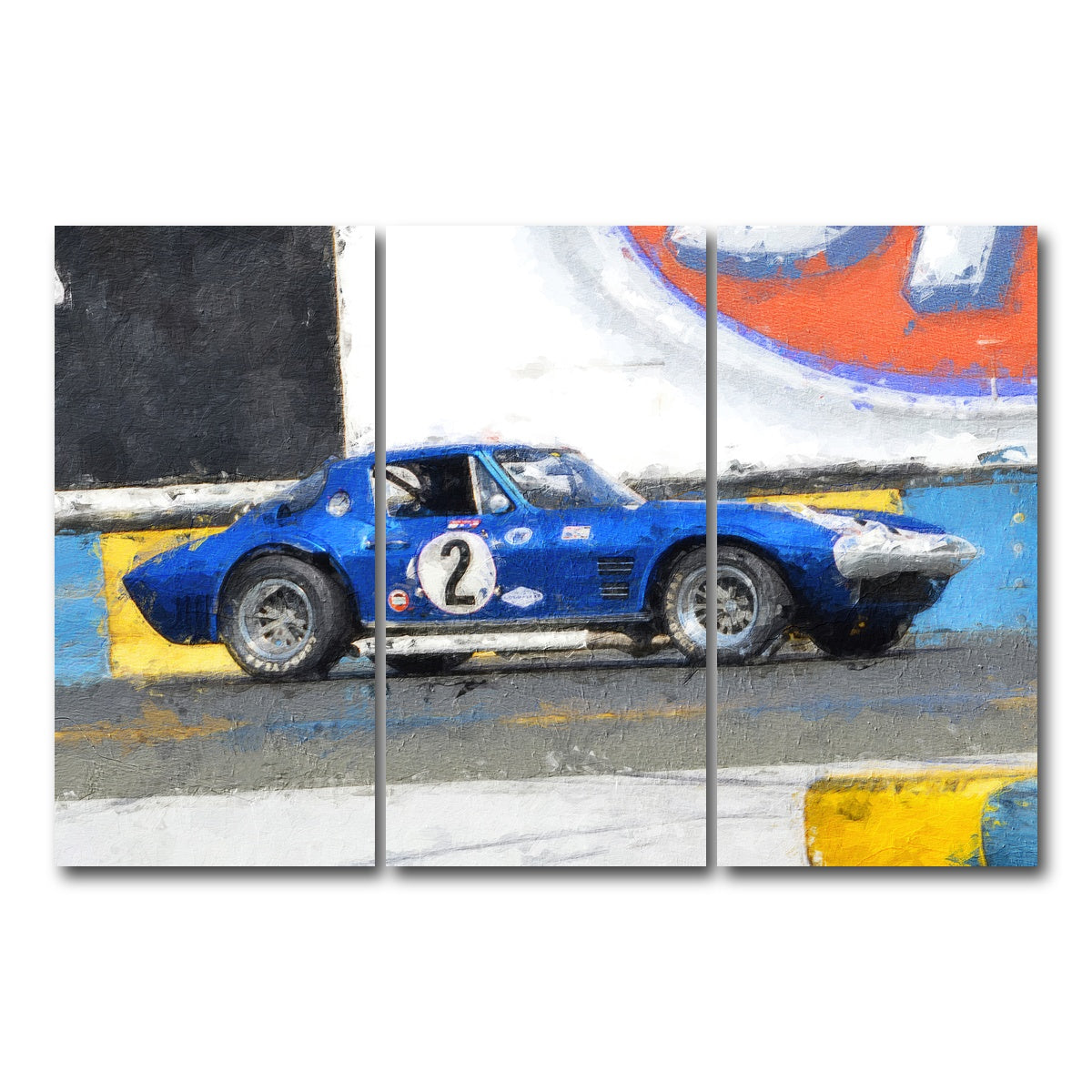 AUTO-MOCKUP WHITE | Corvette Grand Sport Side | 3 Piece | Gallery Wrap Canvas | group=12x24