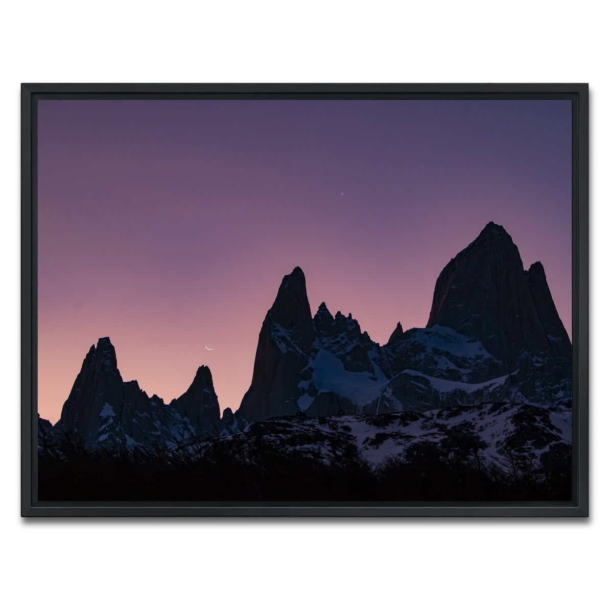 AUTO-MOCKUP WHITE | Cosmic Conjunction - Los Glaciares | 1 Piece | Black Framed Canvas | group=4x3